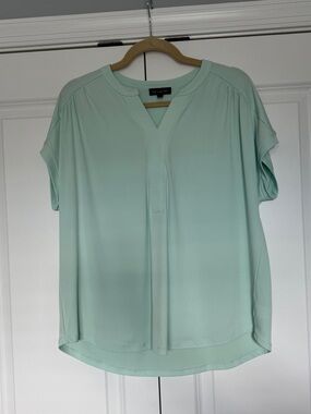 The Limited Women’s V-Neck Short Sleeve Blouse Mint Green Size XL